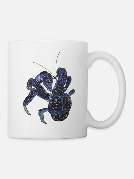 Palm thief blue crab Birgus latro hermit kre - Mug - white