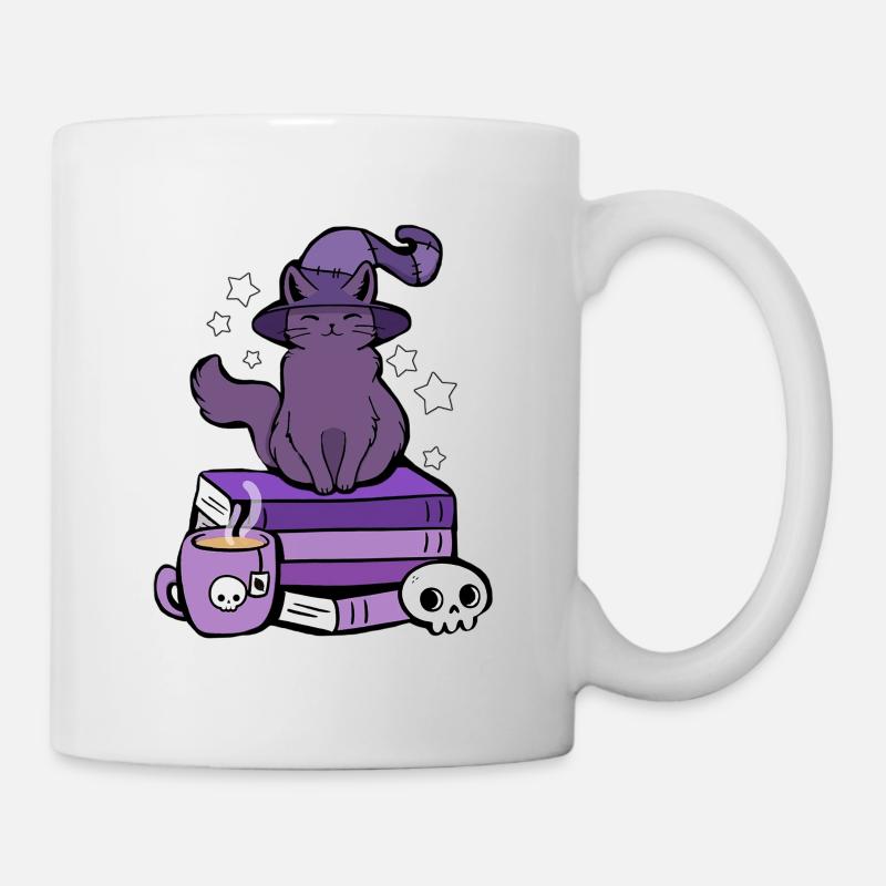 CHAT SORCIÈRE - Mug blanc - blanc