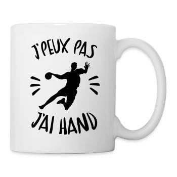 j'peux pas j'ai hand - Mug blanc - blanc - Droite