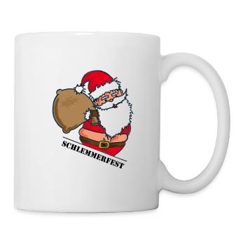 Fat Santa Claus with sack - Mug - white - Right