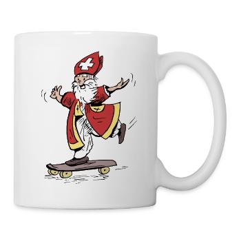 saint on skateboard coloring - Mug - white - Right