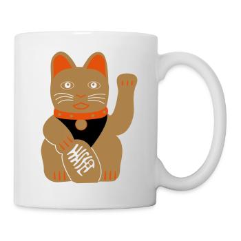 Winkekatze - Tasse - Weiß - Rechts