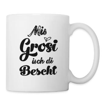 Mis grosi isch di bescht Oma Schweiz Schweizer - Tasse - Weiß - Rechts