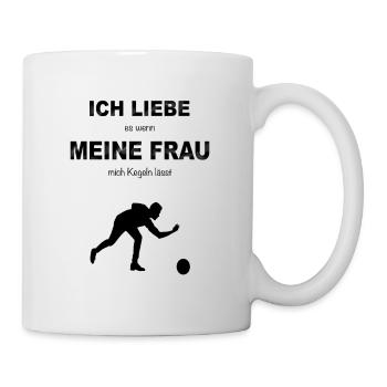 Kegeln Kegelbahn Kegelverein Kugel neun Kegel Club - Tasse - Weiß - Rechts