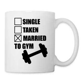 Married to gym: funny Gym Body building Fitness - Mug - white - Right