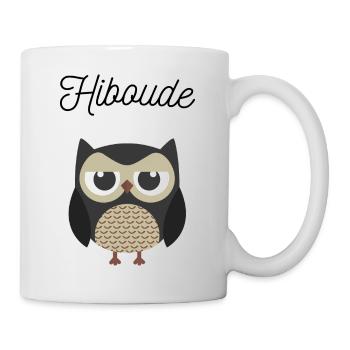 Hiboude, il boude le hibou - Mug blanc - blanc - Droite