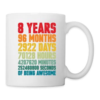 8 years 96 months 8th birthday retro gift - Mug - white - Right