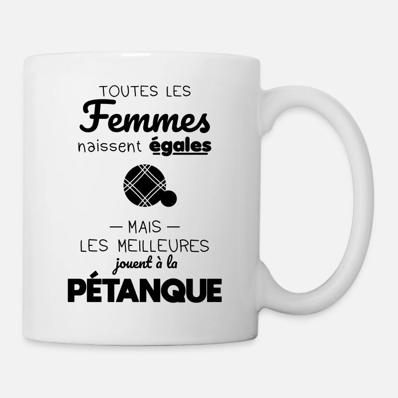 Femmes égales les meilleures jouent à la pétanque - Mug blanc - blanc