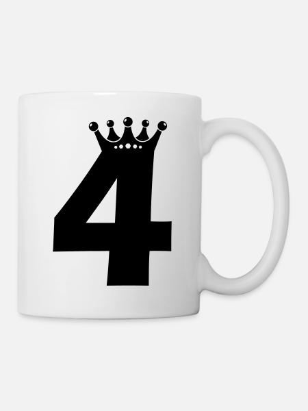 4 couronne - Mug blanc - blanc