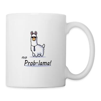 funny lama no prob lama cartoon design - Mug - white - Right
