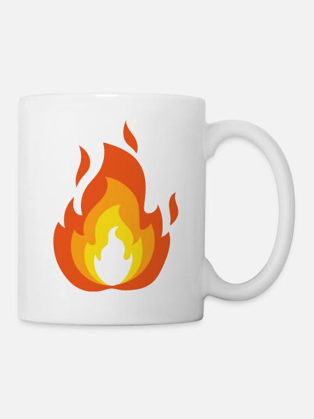 Feurige Flamme - Tasse - Weiß