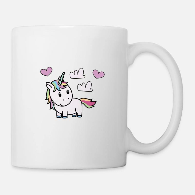 unicorn Einhorn herz - Tasse - Weiß