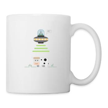 Alien abducting cow - Mug - white - Right