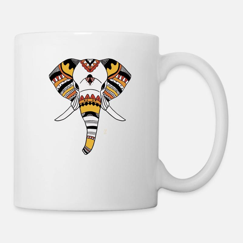 Ethnic elephant color Africa - Mug - white