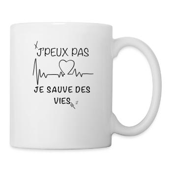 J’peux pas je sauve des vies - Mug blanc - blanc - Droite