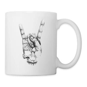 Rock On Hand-Skull - Mug - white - Right