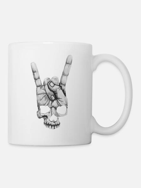 Rock On Hand-Skull - Mug - white