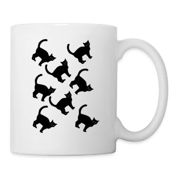 Black Pattern Cat - Mug - white - Right