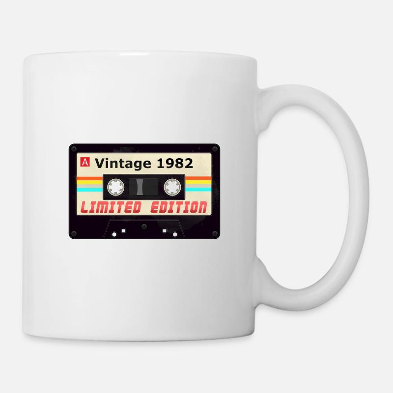 Vintage 1982 Limited Edition Tee Retro Cassette Ta - Mug blanc - blanc