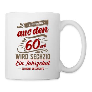 60 Geburtstag - 60er Jahre Mann Geschenk - Tasse - Weiß - Rechts
