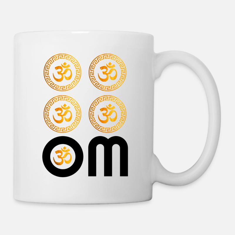 Or OM, Om, Om hindou, Symbole Om, Yoga, OM - Mug blanc - blanc