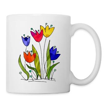Fleurs - Mug blanc - blanc - Droite