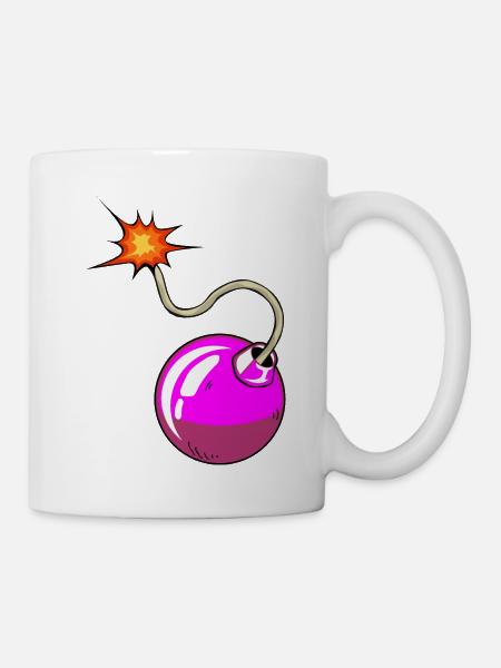 bombe meche dessin flamme - Mug blanc - blanc