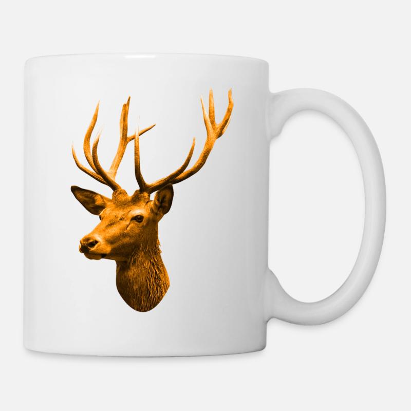golden deer head - Mug - white