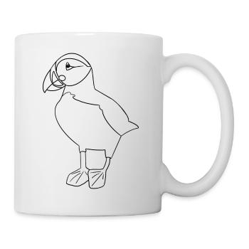 Papageientaucher Puffin - Tasse - Weiß - Rechts