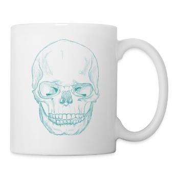 SkullSketchDarkTurquoise - Mug blanc - blanc - Droite