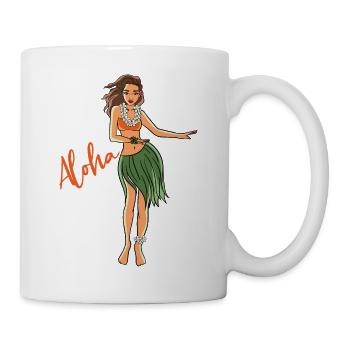 Aloha Hula Mädchen - Tasse - Weiß - Rechts
