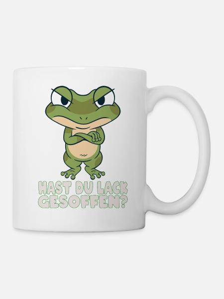 Hast du Lack gesoffen Frosch Spruch Geschenk - Tasse - Weiß