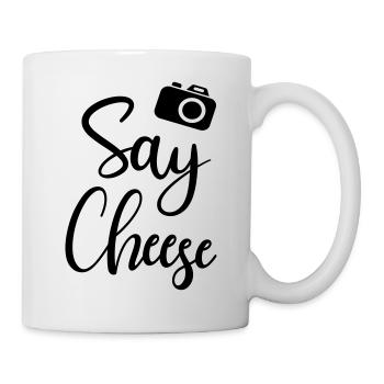 Say cheese photographer taking photoshoot - Mug - white - Right