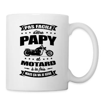 PAPY MOTARD - PAPI MOTARD - Mug blanc - blanc - Droite