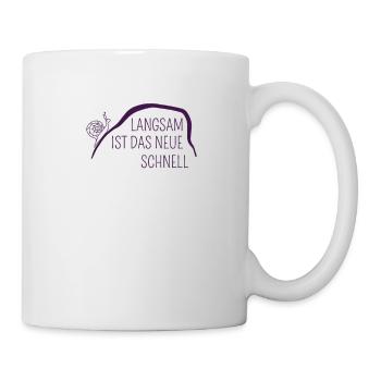 Schnecke schnell langsam Berg schleim geschenk - Tasse - Weiß - Rechts