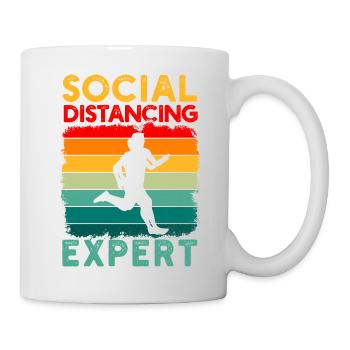 Expert de distance sociale drôle de cadeau de coureur - Mug blanc - blanc - Droite