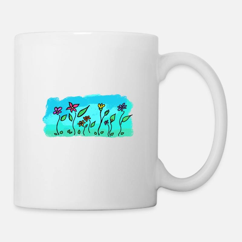 Fleurs dans le pré - Mug blanc - blanc