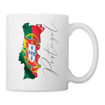 Portugal flag on the Portugal map EN - Mug - white - Right
