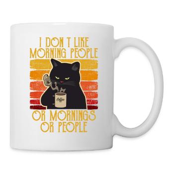 i dont like morning people cat coffee cat - Mug - white - Right