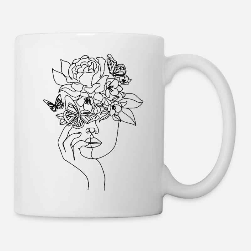 Fleurs dans les cheveux - Mug blanc - blanc