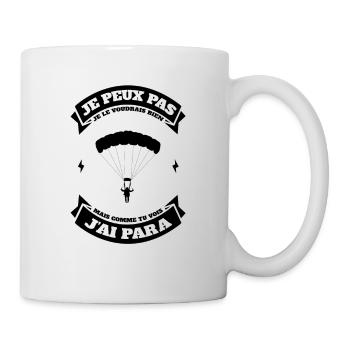 JE PEUX PAS J'AI PARACHUTE - Mug blanc - blanc - Droite