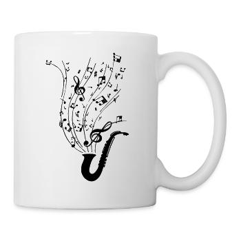 Saxophone jazz musiciens - Mug blanc - blanc - Droite