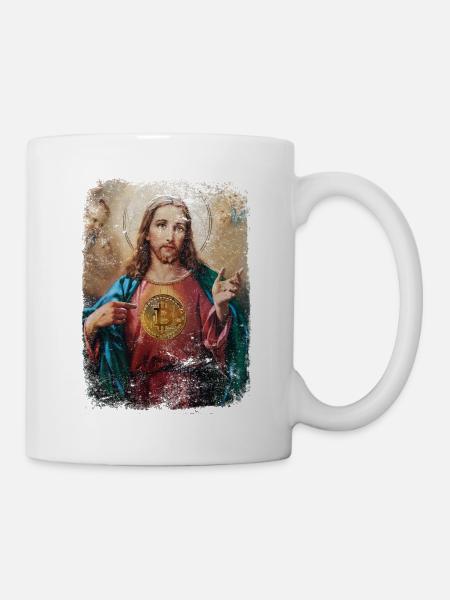 En crypto, nous faisons confiance à Jesus Bitcoin BTC HODL trader - Mug blanc - blanc