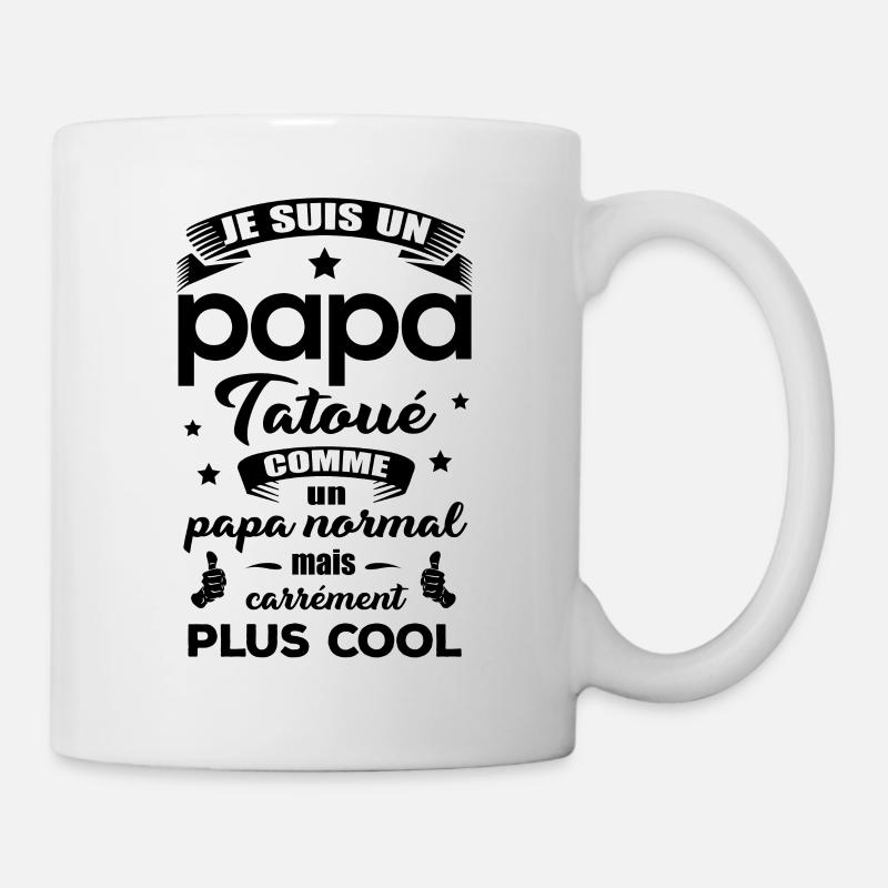PAPA TATOUÉ - Mug blanc - blanc