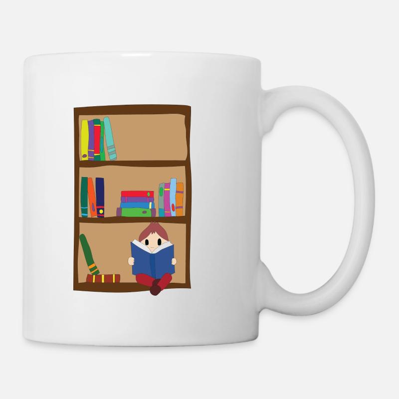 Bücherregal - Tasse - Weiß