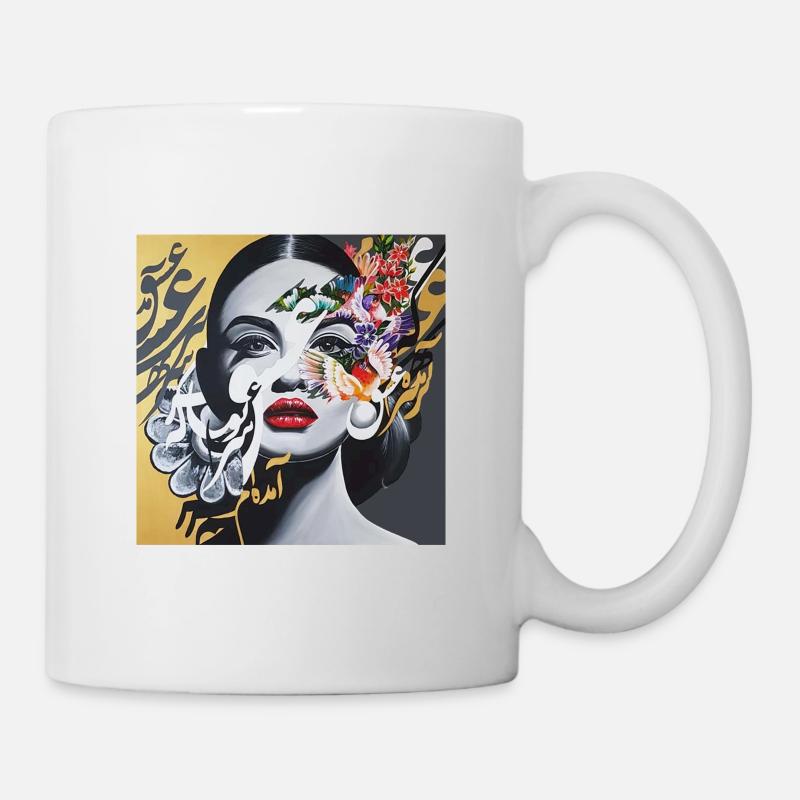 Kalligrafie persische Frau - Tasse - Weiß