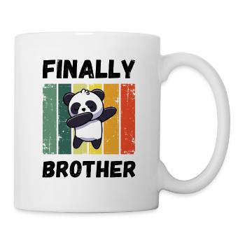 FINALLY BROTHER Geschwister Geburt - Tasse - Weiß - Rechts