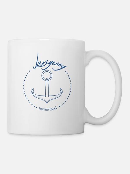 Langeoog meine Insel Anker Meer - Tasse - Weiß