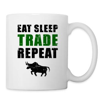 EAT SLEEP TRADE REPEAT Trader Motto - Mug - white - Right