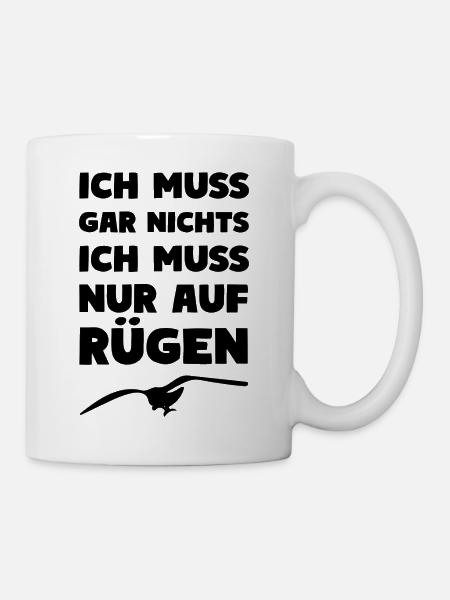NUR AUF RÜGEN Ostsee Insel Spruch - Tasse - Weiß